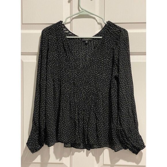 Rag & Bone Classic Fit Brandy Viscose Gauzey Sheer Pleated Longsleeve Top Blouse - Picture 8 of 13